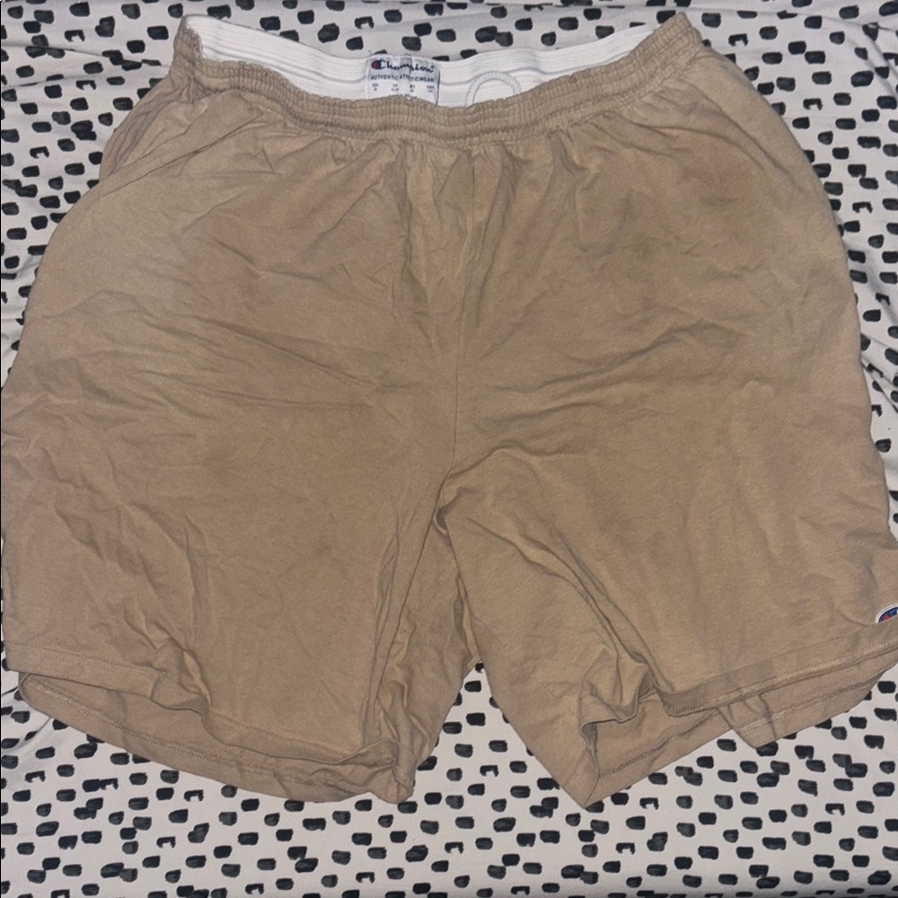 Champion Tan Athletic Shorts Lightweight Elastic Waist